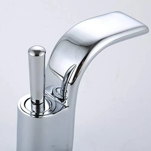 Wasserfallbecken Mischer Wasserhahn, Einzelhebel Garderobe Warm- und Kaltwasser 2