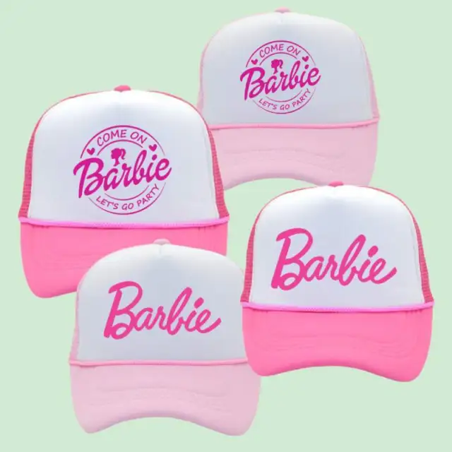 Charming Barbie Pink And White Baseball Caps For Women And Children In Various