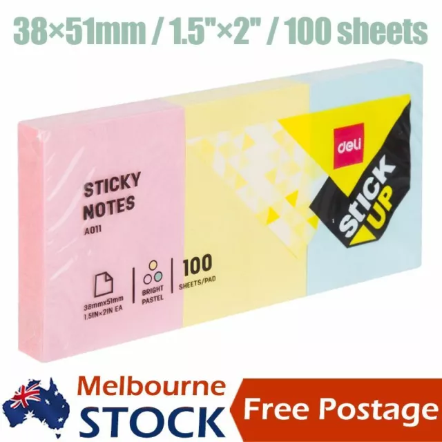 Deli Color Sticky Notes Index Tabs Stickers Marker Paper Message Memo 200 Sheets