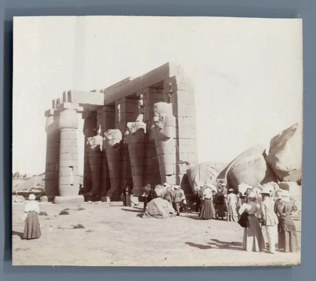 Egypte, Temple de Louxor  Vintage citrate print. Vintage Egypt.  Tirage citrat