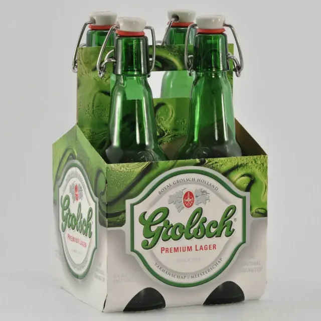 8 Grolsch Swingtop 15.2 oz Beer Bottles w/2x 4-pack Carriers Swing Top Kombucha