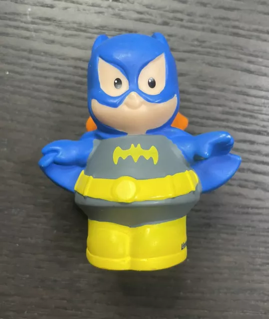 Fisher Price Little People DC Super Friends Bat Girl Orange Hair Blue Mask 3”