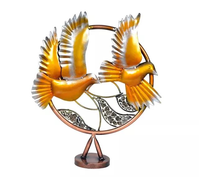 FAIT MAIN MÉTAL Deux Oiseaux en Vol Cercle Plate-Forme Décorative Modèle  Maison EUR 220,38 - PicClick FR