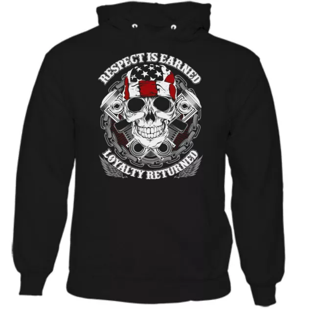 Felpa con cappuccio biker Respect Is Earned da uomo moto moto