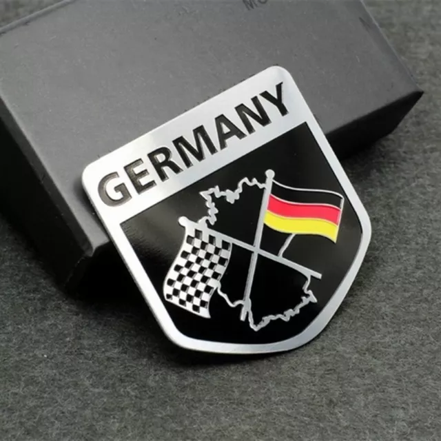 3D German Flag Car Emblem Grille Badge Metal Racing Decal Stickers Accessories