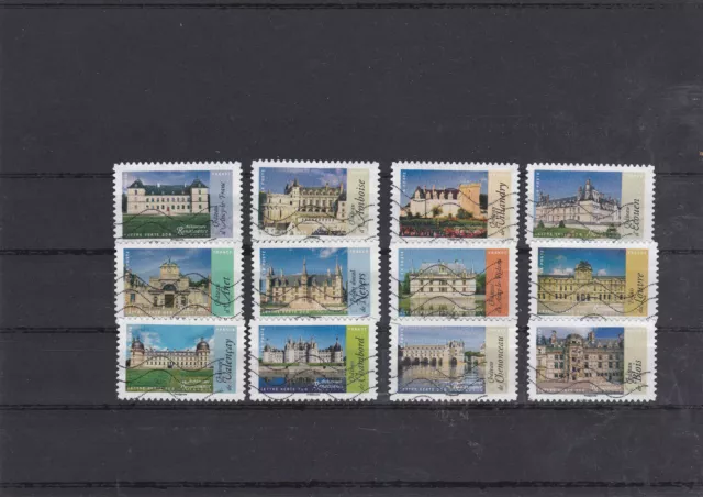 France 2015 Architecture Renaissance Chateaux Serie De 12 Timbres Oblitere