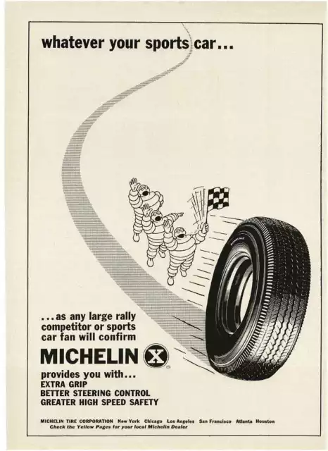 1960 MICHELIN Tires Bibendum Michelin Man Vintage Print Ad