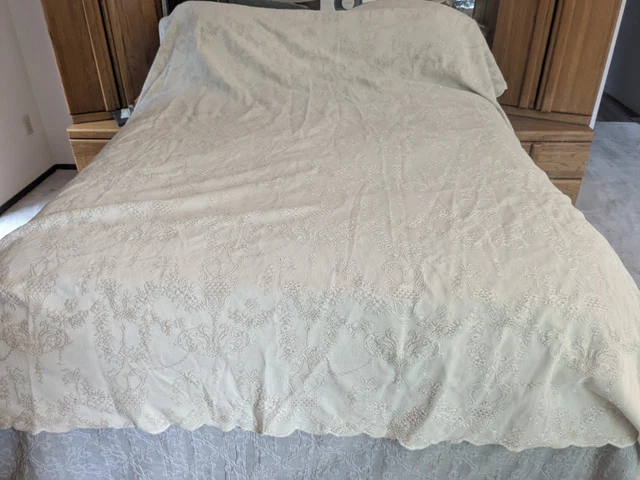 Chemin De Lit En Coton Et Lin Beige - 4 Tailles (50x180 à 50x260 Cm), Lavable Machine, Décoration Maison