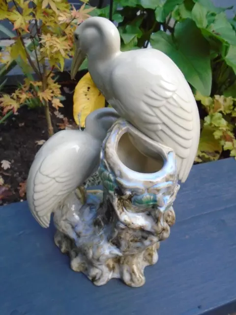 Chinese porcelain pelican bird statue brush pot nice colours 3