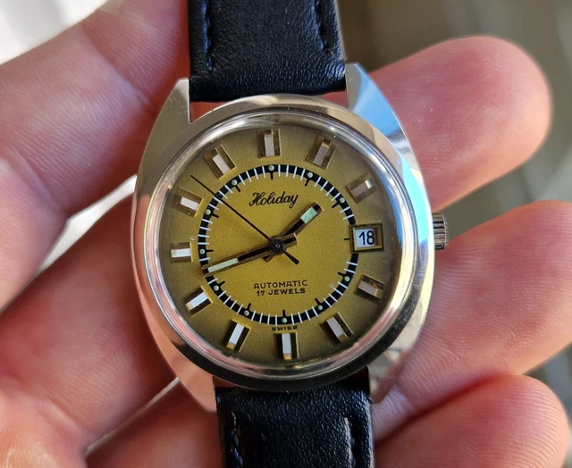 Montre Suisse Automatique SUJA ETA 2460 – Homme, Classique, Avec Date, Bon état D’occasion