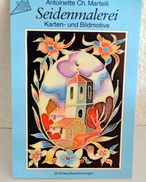 Seidenmalerei, Antoinette Ch. Martelli, guter Zustand