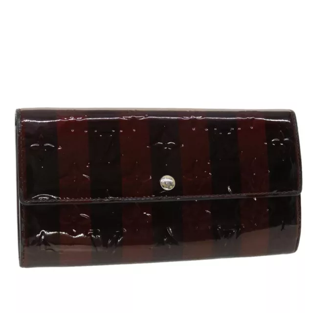 LOUIS VUITTON Vernis Rayure Portefeiulle Sarah Long Wallet M91715 LV Auth 40314 LOUIS VUITTON Vernis Rayure Portefeiulle Sarah Long Wallet M91715 LV Auth 40314