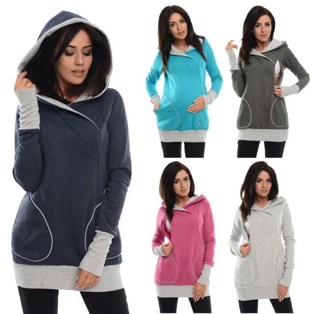 Purpless Pregnancy And Nursing Hoodie Top With Cross Over Neckline 9056