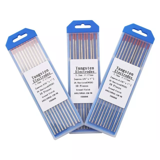 10PCS / Set WT20 Tig Soudage Thorié Tungsten Électrode Tiges Conductivité Elevée