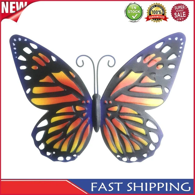25cm Wrought Iron Insect Butterfly Decor Hanging Garden Metal Art (Organe)