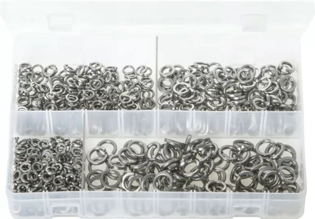 Assorted Box of Stainless Steel Spring Washers - Metric - 650 Pieces - AB158