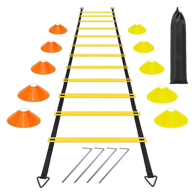 Échelle de coordination échelle plastique + tissu + fer jaune/orange/noir 4 pi