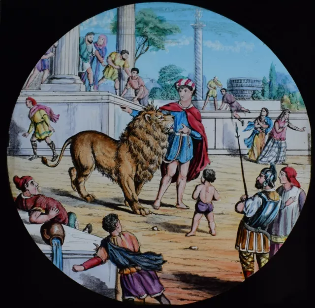 DANIEL AND THE LION NO6 C1890 RELIGIOUS ILLUSTRATION Magic Lantern Slide