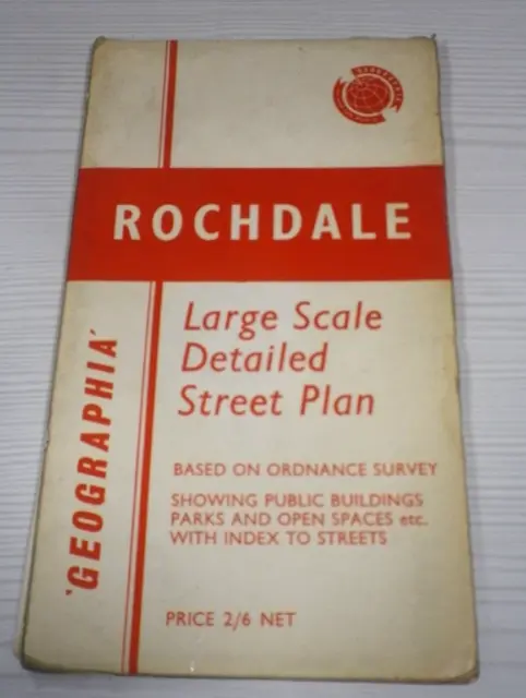 Vintage Geographia Official Street Plan of Rochdale 1969