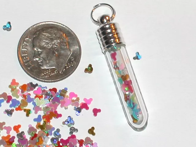 1 Tube Glass bottle of Rainbow Mickey Mouse Fairy Glitter vial*~NEW