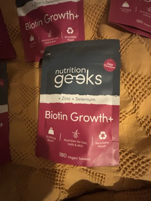 NUTRITION GEEKS BIOTIN Hair Growth Supplement 180 tablets x 5 £21.50 ...