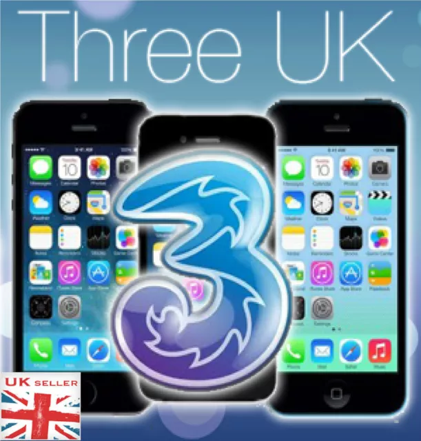 Factory Permanent Unlocking Service for iPhone 4S,5, 5S, 5C, 6, 6 Plus on (3) UK