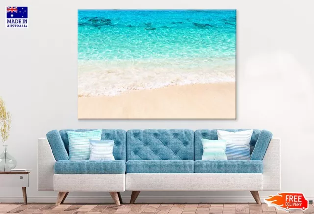 Wave Of The Sea On The Sand Beach Wall Canvas Home Decor Australian Made Quality