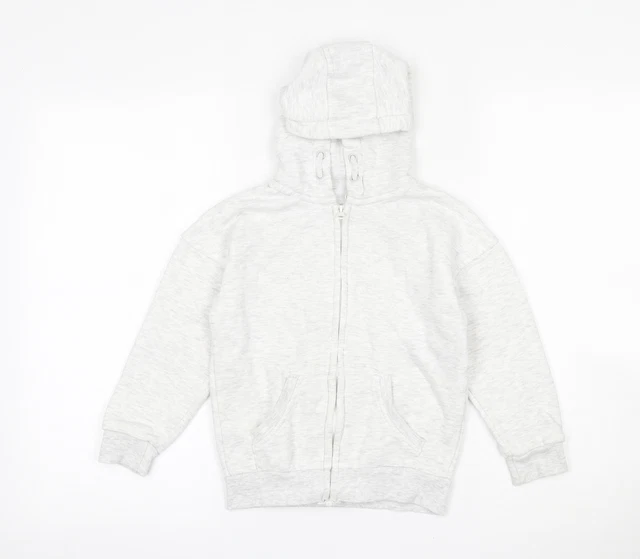 Felpa con cappuccio grigio cotone cerniera intera taglia 5-6 anni cerniera