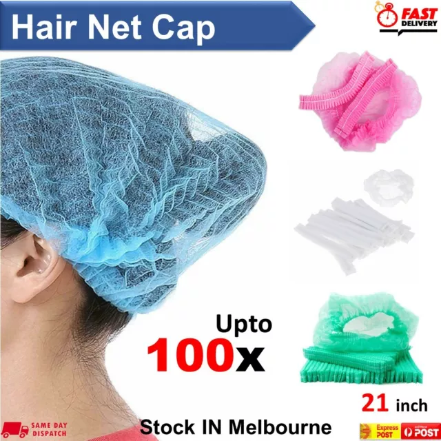 Disposable Hair Net Cap Non Woven Anti Dust Stretch Elastic Hat Cover Upto 100x