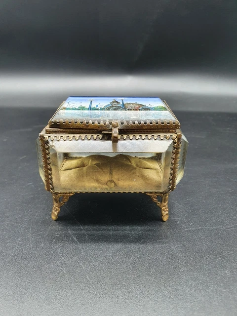 Ancienne Boussole En Laiton Peint Et Verre Biseauté – Objet Décoratif Qui Fonctionne !