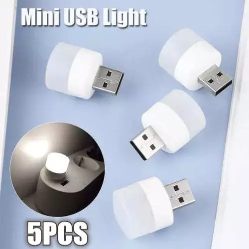 5Stk Mini USB LED Lamparilla Protección Ocular Lámpara Ordenador Lámpara Noche