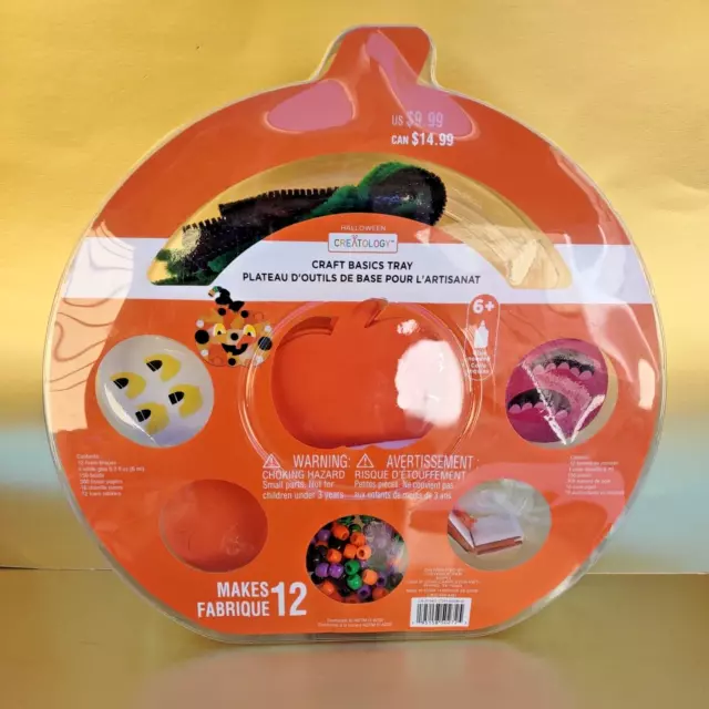 Halloween Craft Basics Tray Kit Monster Pumpkin Makes 12