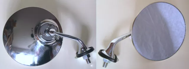 Lucas Stile 406 Auto D'Epoca Cromato Porta/Specchietto Laterale (Dx) Con Vetro