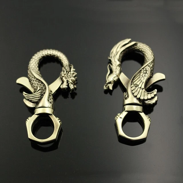 1pc Brass Dragon/ Phoenix Snap Clasps Swivel Hook Key Ring Bottle Opener 2 Shape