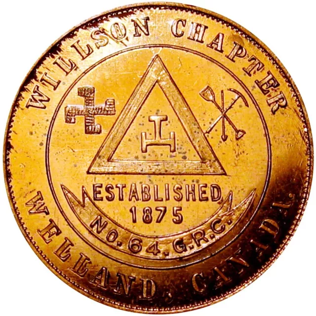 Welland Ontario Canada Masonic Chapter Penny Token Willson Chapter No. 64
