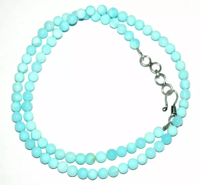 Sky Blue Opal Gemstone 12-30" Strand Necklace 7-8 mm Approx Smooth Round Beads