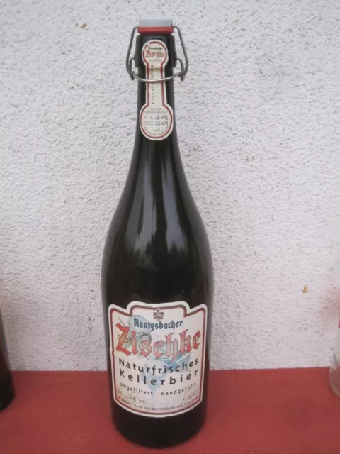 Leere originale ZISCHKE 3 Liter Bierflasche  riesengroß 50 cm hoch tolle Deko