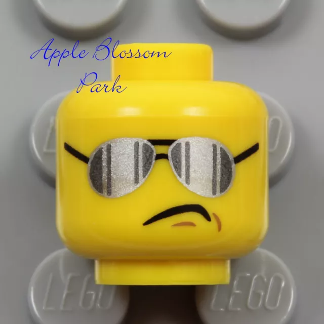 NEW Lego Bad Cop MINIFIG HEAD Scribble & Silver Sun Glasses Movie Police Officer