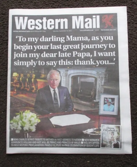 Western Mail (Wales) Newspaper - 10 September 2022 - Queen Elizabeth II