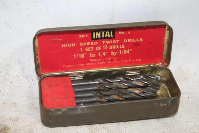 Vintage INTAL High Speed Twist Drills In Original Case