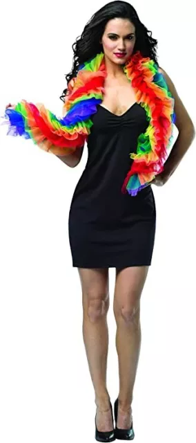 1 RAINBOW BOAS Rasta Imposta Women Ruffled Halloween Costume Pride Parade LGBTQ