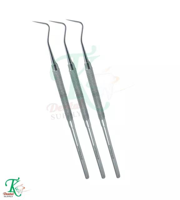 Set 3 Parodontale Hygiénistes Mesureur Sonde 9 Sondes Dentaire Examination Tools