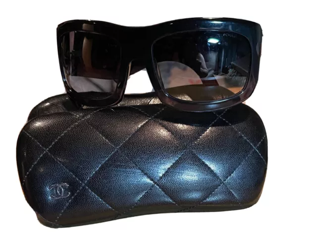 CHANEL Square Sunglasses 5087-H C.805/13 Black Brown CC Logo 62-15 125 with  Case