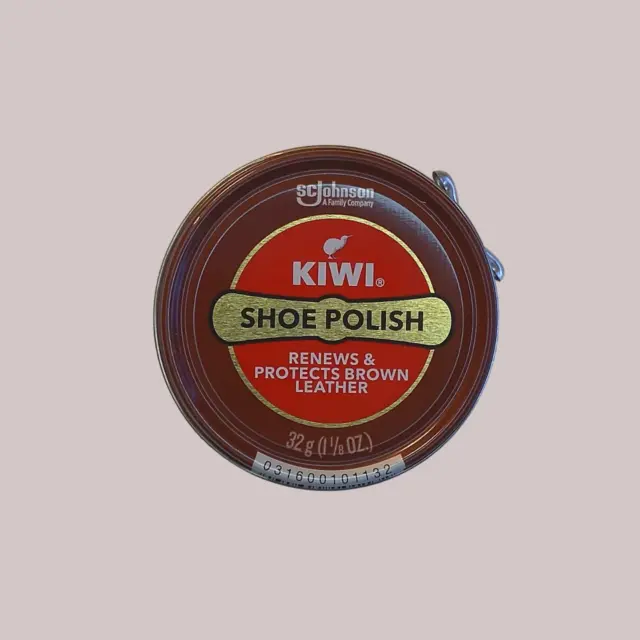Kiwi Shoe Boot Polish Shine Leather Paste 1 1/8 oz. Can - Brown - Shipped Free!