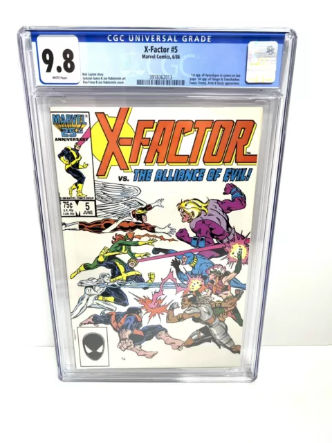 X-Factor #5 CGC NM/M 9.8 White Pages 1st Apocalypse Cameo Marvel Comics X-men