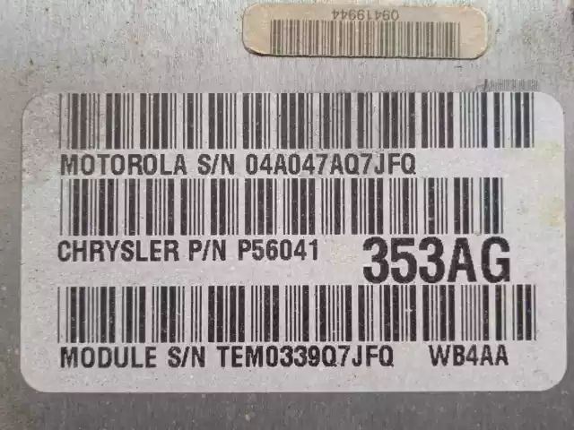 P56041 - 56041 - 353Ag - Wb4Aa Calculateur Moteur Ecu / Motorola / Wb4Aa / 66182 3