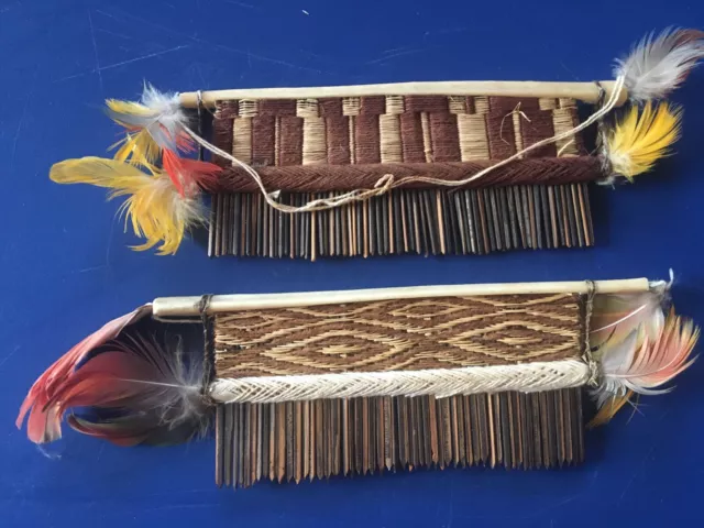 WAI WAI Amazon Authentic Brazil Amazonian Rain forest Pair of Indian Combs 2