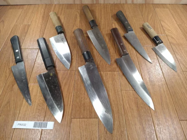 Damaged Lot of Japanese Chef's Kitchen Knives hocho set from Japan PA532