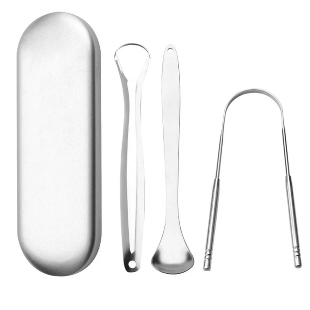 3 piezas raspador de lengua oral acero inoxidable raspador de lengua cepillo de recubrimiento de lengua raspador de lengua