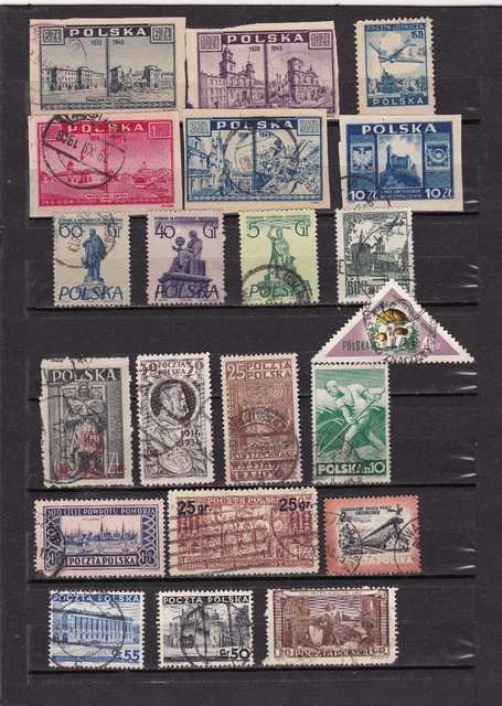 POLOGNE  Petit lot de 20 timbres années 30-50